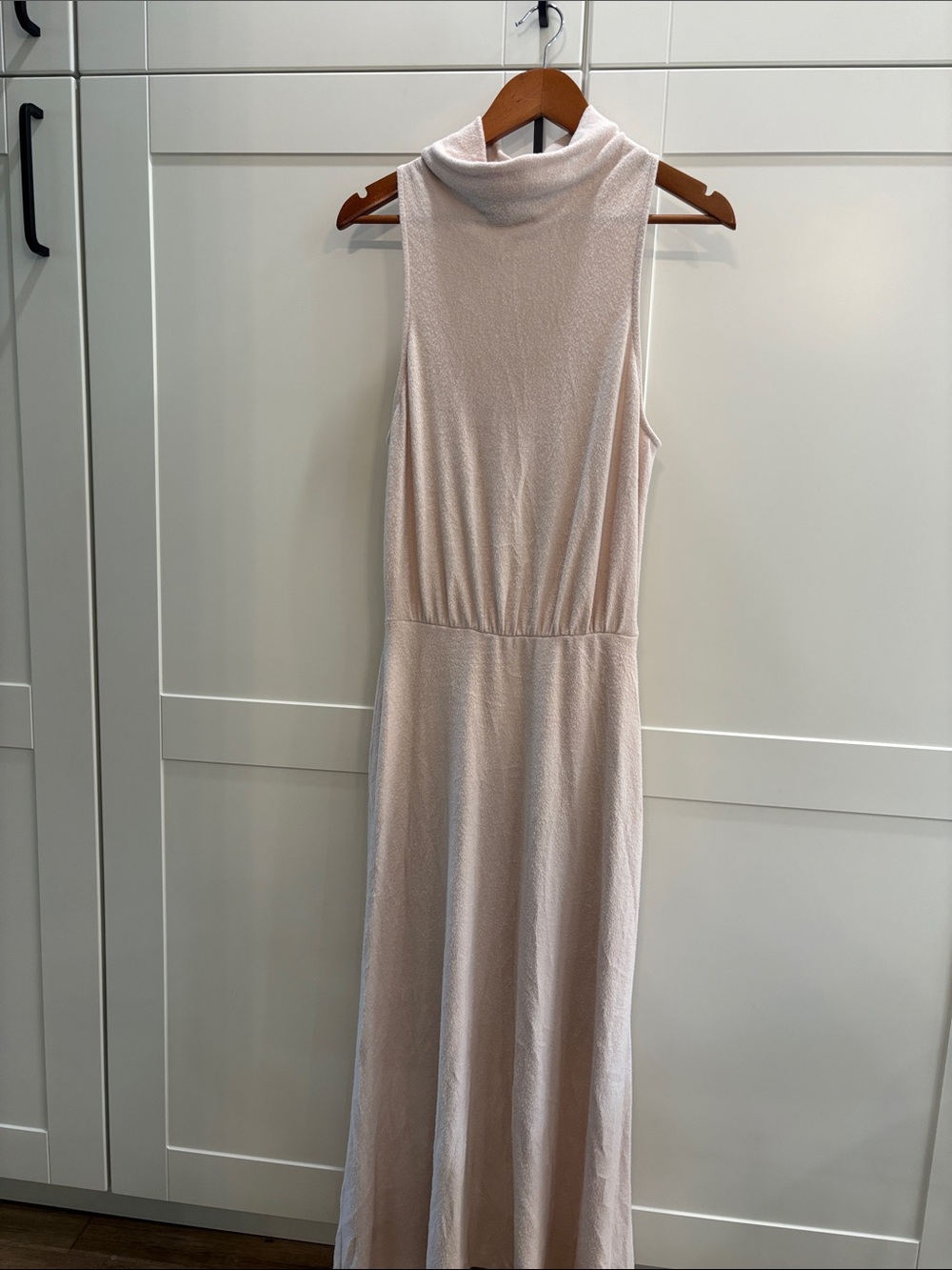 Anthropologie Sleeveless Cowl-Neck Maxi Dress in Blush